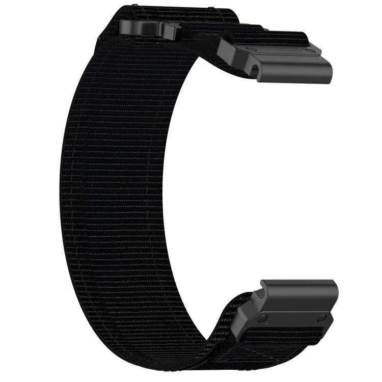 For Garmin Instinct 2X Solar 26mm Nylon Hook And Loop Fastener Watch Band(Black) - Watch Bands by PMC TechLife | Online Shopping South Africa | PMC TechLife