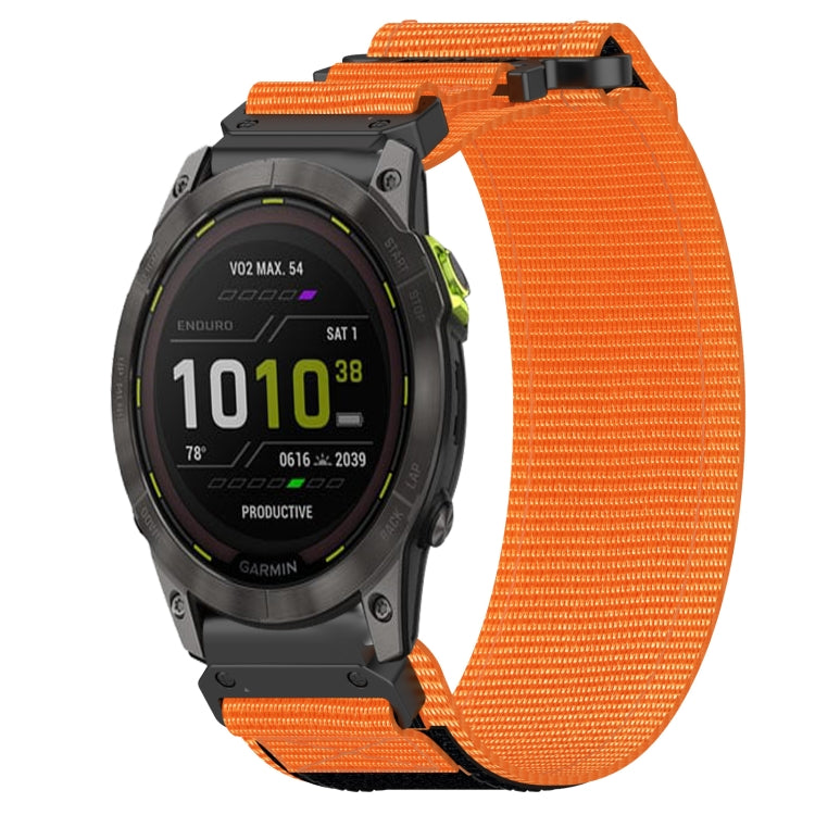 For Garmin Enduro 2 26mm Nylon Hook And Loop Fastener Watch Band(Orange) - Watch Bands by PMC TechLife | Online Shopping South Africa | PMC TechLife