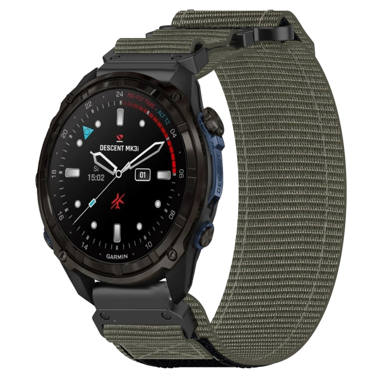 For Garmin Descent Mk3i 43mm 20mm Nylon Hook And Loop Fastener Watch Band(Grey) - Watch Bands by PMC TechLife | Online Shopping South Africa | PMC TechLife