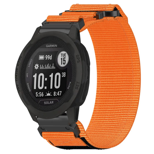 For Garmin Instinct 2S 20mm Nylon Hook And Loop Fastener Watch Band(Orange) - Watch Bands by PMC Jewellery | Online Shopping South Africa | PMC Jewellery