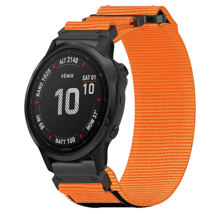 For Garmin Fenix 6S 20mm Nylon Hook And Loop Fastener Watch Band(Orange) - Watch Bands by PMC TechLife | Online Shopping South Africa | PMC TechLife