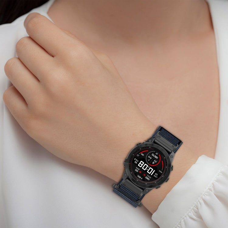 For Garmin Fenix 5S Plus 20mm Nylon Hook And Loop Fastener Watch Band(Black) - Watch Bands by PMC TechLife | Online Shopping South Africa | PMC TechLife