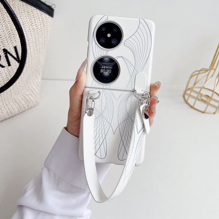For Huawei Pocket 2 Wristband Folding Shockproof Phone Case(White) - Huawei Cases by PMC TechLife | Online Shopping South Africa | PMC TechLife | Buy Now Pay Later Mobicred