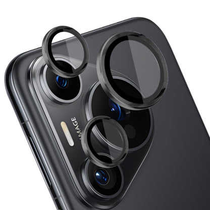 For Huawei Pura 70 Pro NORTHJO Camera Lens CD Vein Metal Ring Tempered Glass Film(Black) - Huawei Tempered Glass by NORTHJO | Online Shopping South Africa | PMC Jewellery | Buy Now Pay Later Mobicred