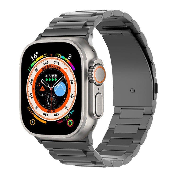 For Apple Watch SE 2023 44mm I-Shaped Titanium Watch Band(Black) - Watch Bands by PMC Jewellery | Online Shopping South Africa | PMC Jewellery