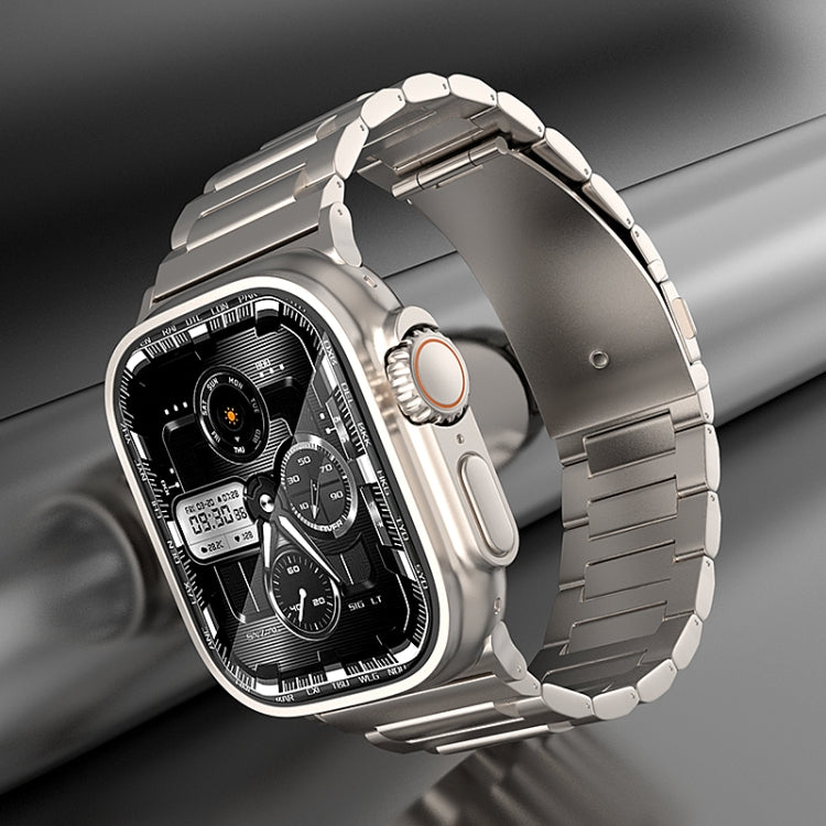 For Apple Watch Ultra 49mm I-Shaped Titanium Watch Band(Black) - Watch Bands by PMC Jewellery | Online Shopping South Africa | PMC Jewellery