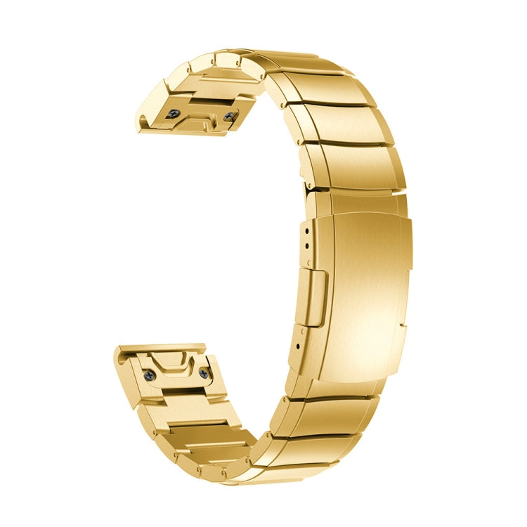 For Garmin Instinct 2S Tortoise Shell 20mm Stainless Steel Watch Band(Gold) - free shipping - PMC TechLife - Order now!