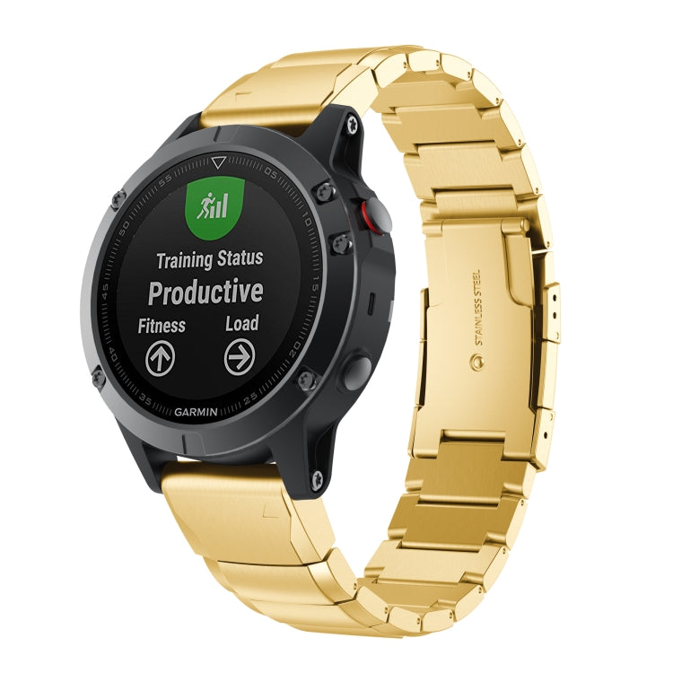 For Garmin Fenix 5S Plus Tortoise Shell 20mm Stainless Steel Watch Band(Gold) - free shipping - PMC TechLife - Order now!