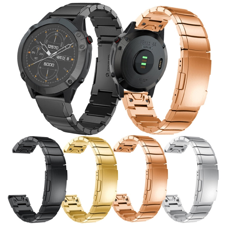 For Garmin Instinct 2S Tortoise Shell 20mm Stainless Steel Watch Band(Rose Gold) - free shipping - PMC TechLife - Order now!