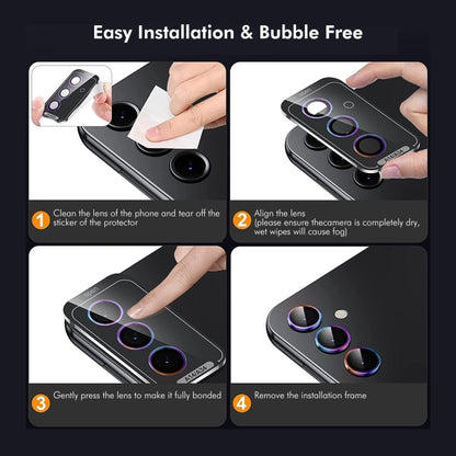 For Samsung Galaxy S24 FE 5G ENKAY Hat-Prince 9H Rear Camera Lens Aluminium Alloy Tempered Glass Film(Colorful) - Galaxy Tempered Glass by ENKAY | Online Shopping South Africa | PMC Jewellery | Buy Now Pay Later Mobicred