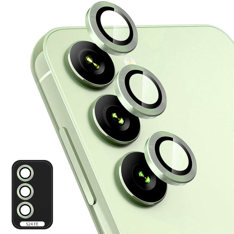 For Samsung Galaxy S24 FE 5G ENKAY Hat-Prince 9H Rear Camera Lens Aluminium Alloy Tempered Glass Film(Lemon Green) - Galaxy Tempered Glass by ENKAY | Online Shopping South Africa | PMC Jewellery | Buy Now Pay Later Mobicred