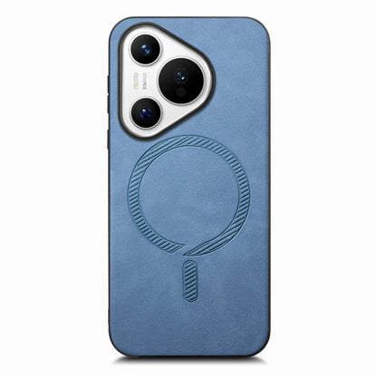 For Huawei Pura 70 Pro+ Solid Color Retro Magsafe PU Back Cover Phone Case(Blue) - Huawei Cases by PMC Jewellery | Online Shopping South Africa | PMC Jewellery | Buy Now Pay Later Mobicred