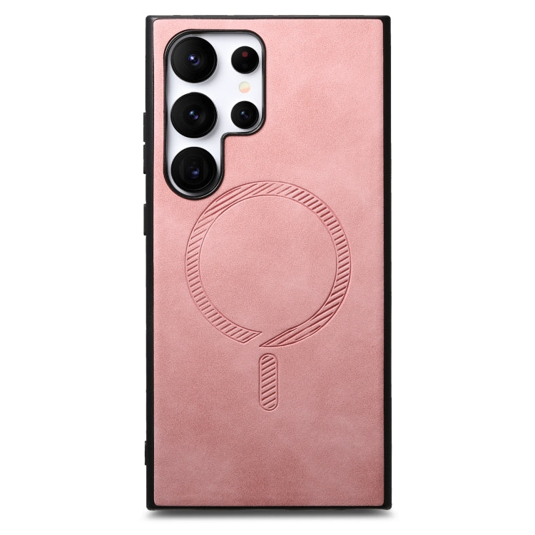 For Samsung Galaxy S25+ 5G Solid Color Retro Magsafe PU Back Cover Phone Case(Pink) - free shipping - PMC Jewellery - Order now!