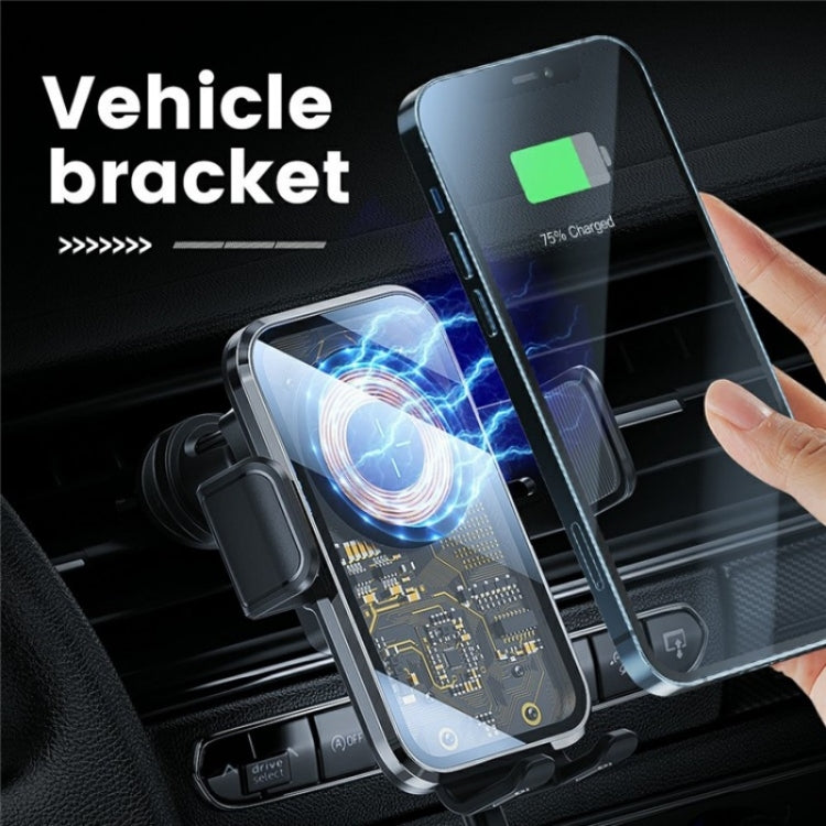 X11 15W Fast Charger Car Air Vent Hook Wireless Charger Intelligent Induction(Silver) - Wireless Charging Pads by PMC TechLife | Online Shopping South Africa | PMC TechLife | Buy Now Pay Later Mobicred
