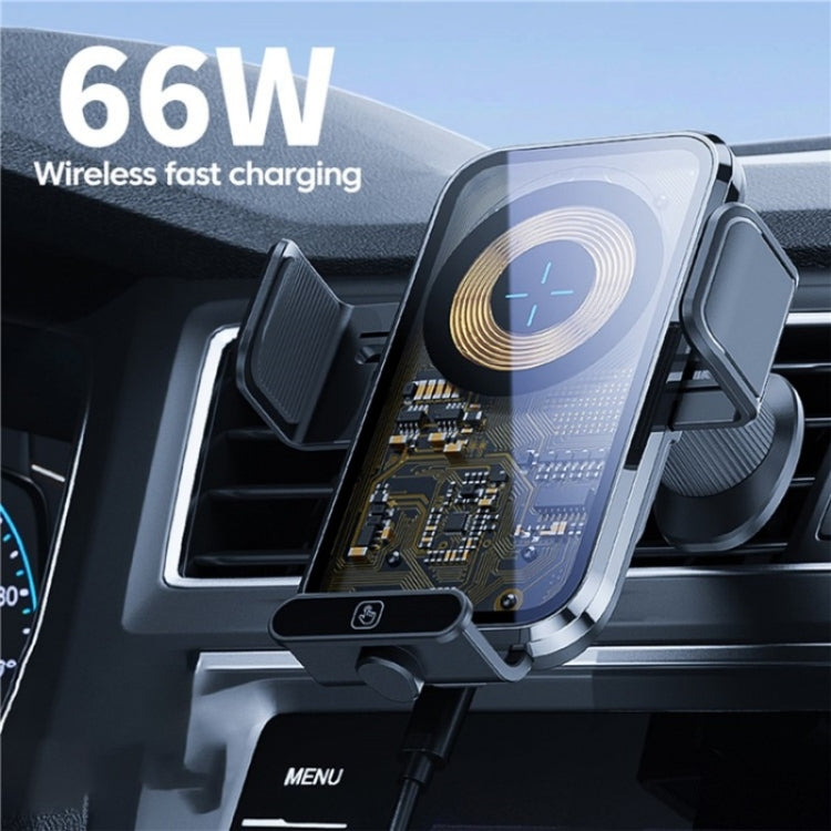 X11s 66W High Power Transparent Car Wireless Charger Phone Bracket(Titanium) - Wireless Charging Pads by PMC Jewellery | Online Shopping South Africa | PMC Jewellery | Buy Now Pay Later Mobicred