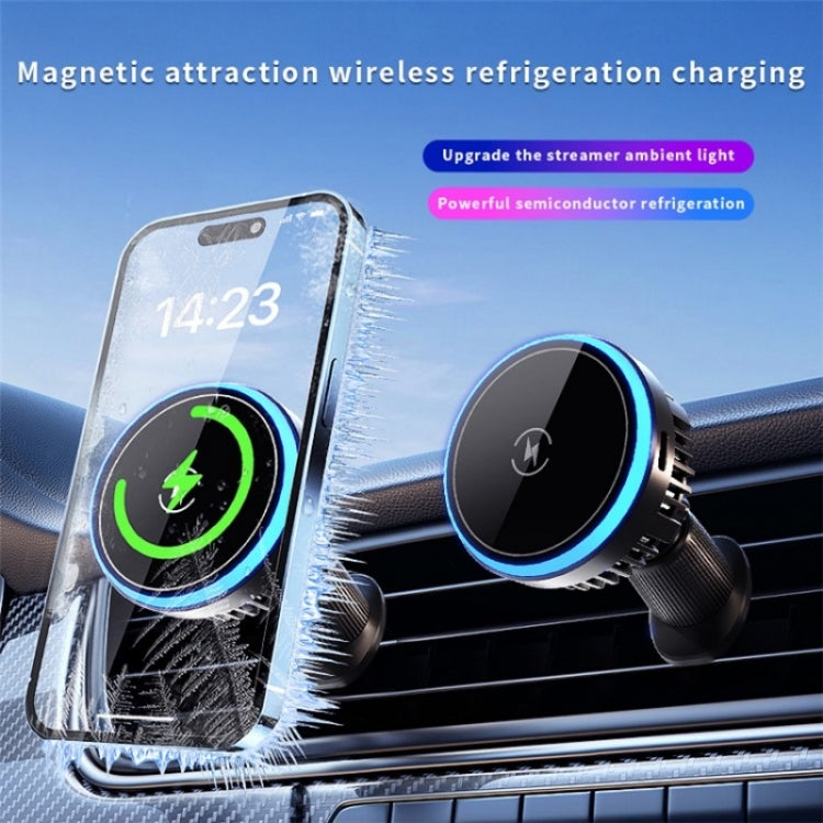 T1 With RGB Light Semiconductor Refrigeration Car Air Outlet Magnetic Wireless Charger - Wireless Charging Pads by PMC Jewellery | Online Shopping South Africa | PMC Jewellery | Buy Now Pay Later Mobicred