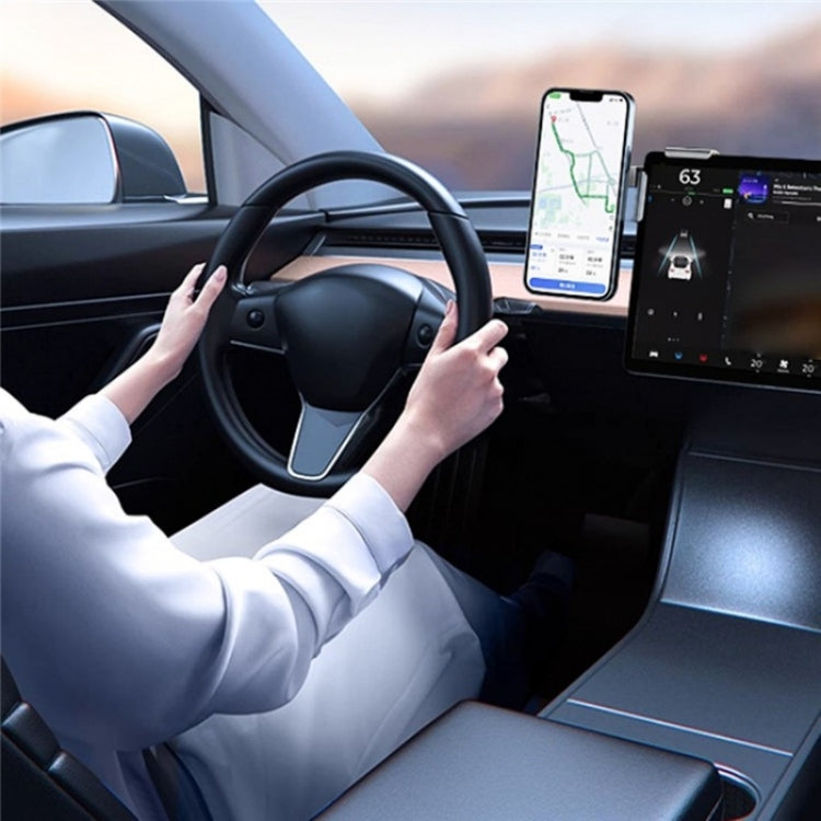 A8S 15W Wireless Charging New Energy Vehicle Navigation Bracket For Tesla Car Screen Base - Car Charger by PMC TechLife | Online Shopping South Africa | PMC TechLife | Buy Now Pay Later Mobicred