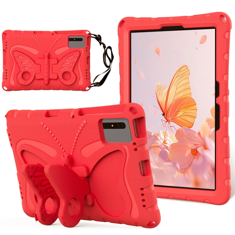 For Samsung Galaxy Tab S9 FE X510 Butterfly Bracket EVA Shockproof Tablet Case(Red) - Galaxy Tab S9 FE by PMC Jewellery | Online Shopping South Africa | PMC Jewellery | Buy Now Pay Later Mobicred