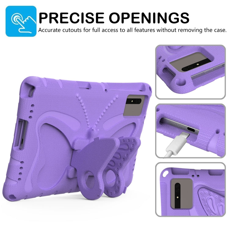 For Samsung Galaxy Tab S9 11 X710 Butterfly Bracket EVA Shockproof Tablet Case(Light Purple) - Other Galaxy Tab PC by PMC Jewellery | Online Shopping South Africa | PMC Jewellery | Buy Now Pay Later Mobicred