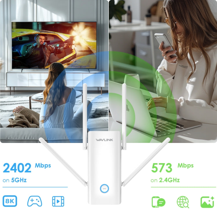 Wavlink WN583AX3 AX3000 Dual Band WiFi Repeater/AP/Router/Mesh Mode WiFi Extender, Plug:US Plug - free shipping - PMC Jewellery - Order now!