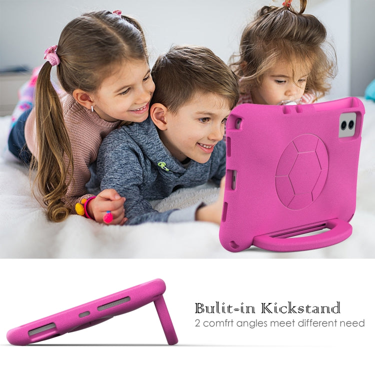 For Lenovo Tab M11 / Xiaoxin Pad 11 2024 Handle Football Shaped EVA Shockproof Tablet Case(RoseRed) - Lenovo by PMC Jewellery | Online Shopping South Africa | PMC Jewellery | Buy Now Pay Later Mobicred