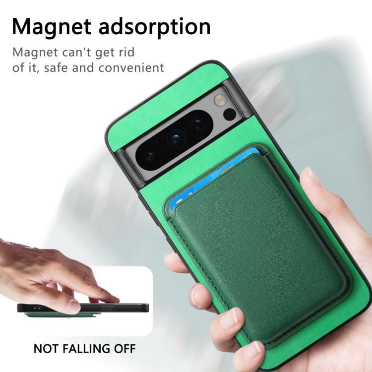 For Google Pixel 9 Retro Magsafe Card Bag PU Back Cover Phone Case(Green) - Google Cases by PMC TechLife | Online Shopping South Africa | PMC TechLife | Buy Now Pay Later Mobicred