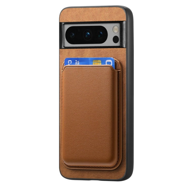For Google Pixel 9 Retro Magsafe Card Bag PU Back Cover Phone Case(Brown) - Google Cases by PMC TechLife | Online Shopping South Africa | PMC TechLife | Buy Now Pay Later Mobicred