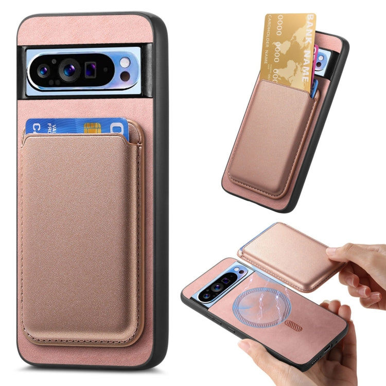 For Google Pixel 9 Pro Retro Magsafe Card Bag PU Back Cover Phone Case(Pink) - free shipping - PMC TechLife - Order now!