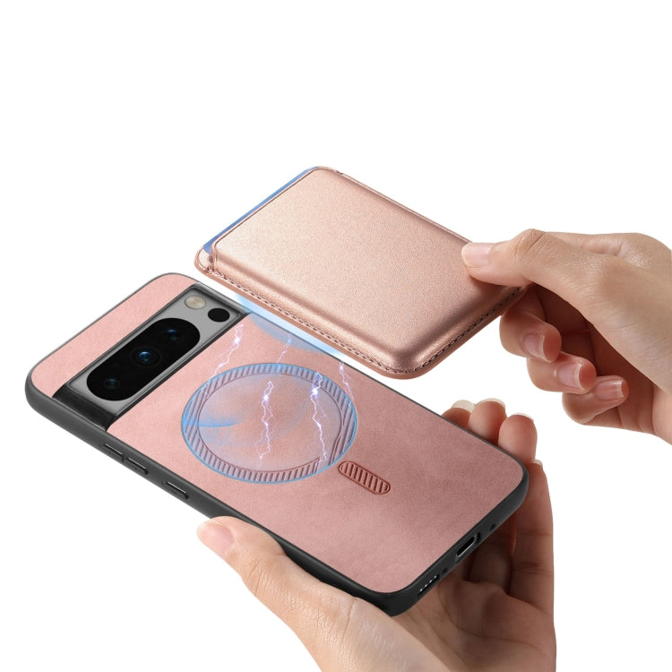 For Google Pixel 9 Pro Retro Magsafe Card Bag PU Back Cover Phone Case(Pink) - free shipping - PMC TechLife - Order now!