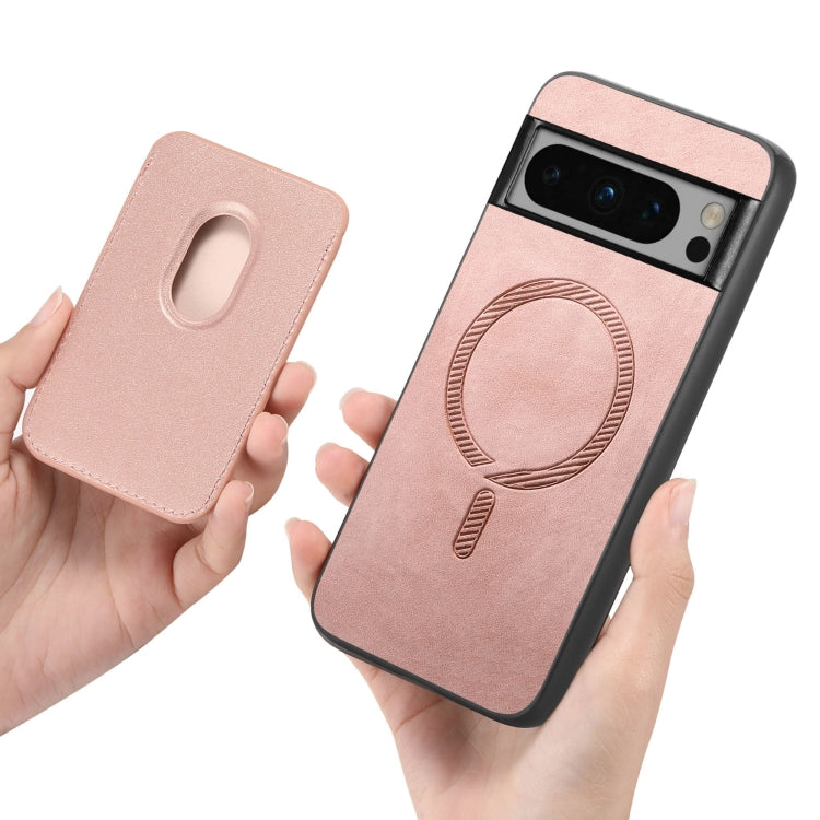 For Google Pixel 9 Pro Retro Magsafe Card Bag PU Back Cover Phone Case(Pink) - free shipping - PMC TechLife - Order now!