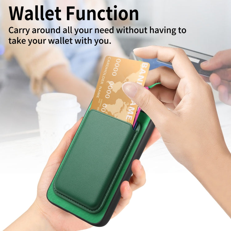 For Google Pixel 9 Pro Retro Magsafe Card Bag PU Back Cover Phone Case(Green) - Google Cases by PMC TechLife | Online Shopping South Africa | PMC TechLife | Buy Now Pay Later Mobicred