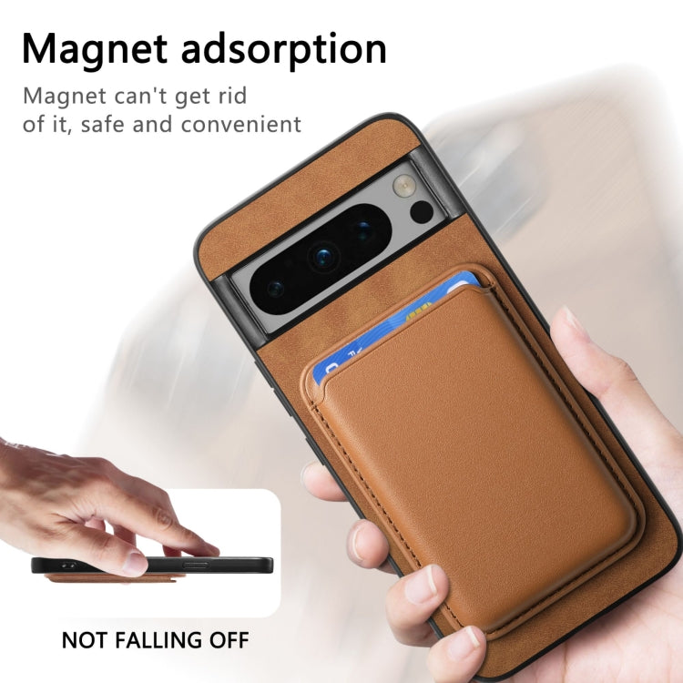 For Google Pixel 9 Pro Retro Magsafe Card Bag PU Back Cover Phone Case(Brown) - Google Cases by PMC TechLife | Online Shopping South Africa | PMC TechLife | Buy Now Pay Later Mobicred