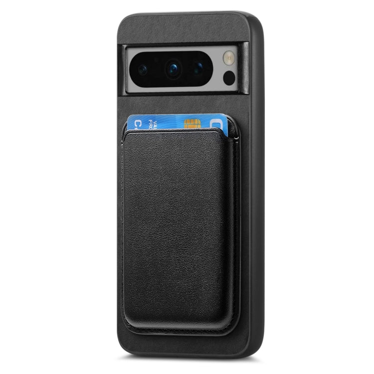 For Google Pixel 9 Pro Retro Magsafe Card Bag PU Back Cover Phone Case(Black) - Google Cases by PMC Jewellery | Online Shopping South Africa | PMC Jewellery | Buy Now Pay Later Mobicred