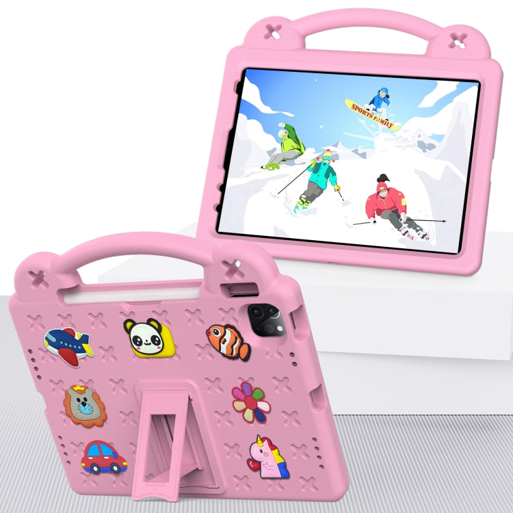 For iPad Air 11 2024 Handle Kickstand Children EVA Shockproof Tablet Case(Pink) - iPad Air 11 2024 Cases by PMC TechLife | Online Shopping South Africa | PMC TechLife | Buy Now Pay Later Mobicred