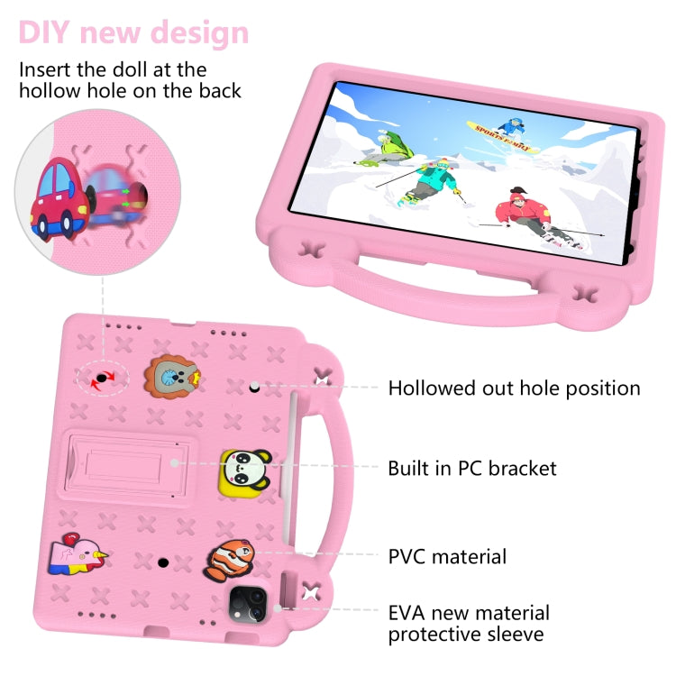For iPad Air 11 2024 Handle Kickstand Children EVA Shockproof Tablet Case(Pink) - iPad Air 11 2024 Cases by PMC TechLife | Online Shopping South Africa | PMC TechLife | Buy Now Pay Later Mobicred