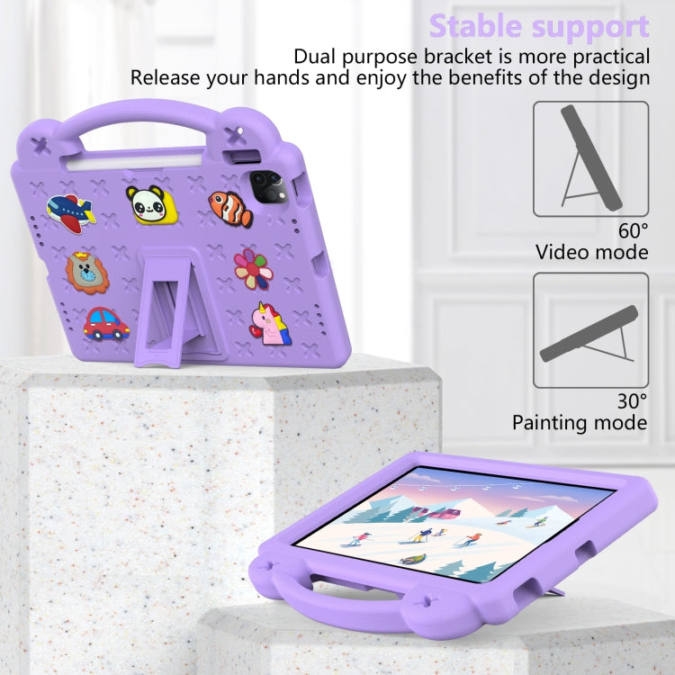 For iPad Air 11 2024 Handle Kickstand Children EVA Shockproof Tablet Case(Light Purple) - iPad Air 11 2024 Cases by PMC TechLife | Online Shopping South Africa | PMC TechLife | Buy Now Pay Later Mobicred