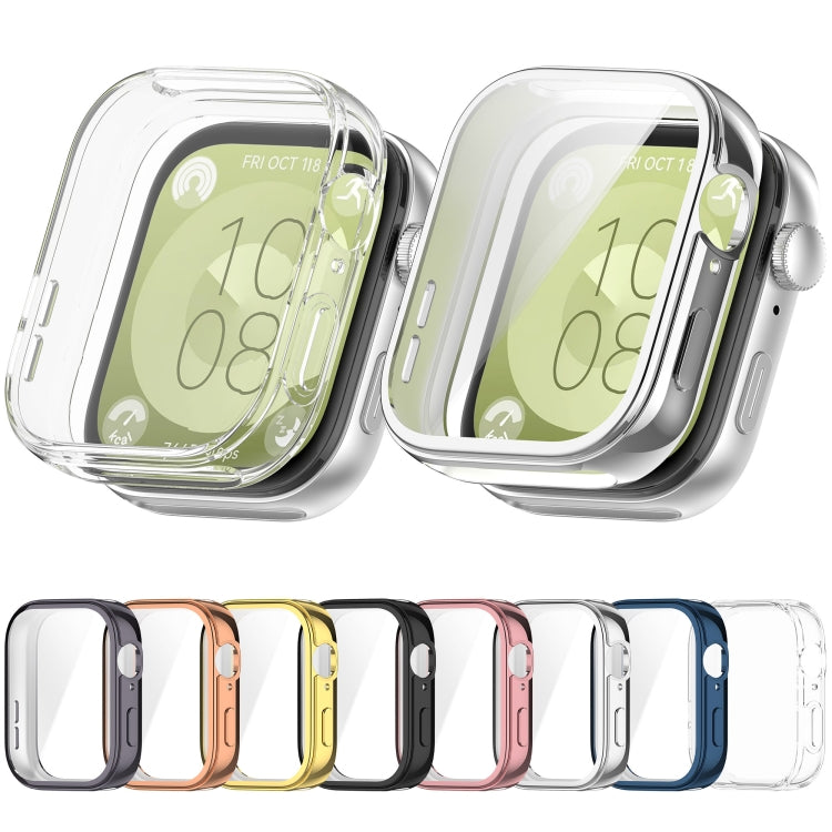 For Huawei Watch Fit 3 Full Coverage TPU Electroplated Watch Protective Case(Pink) - Watch Cases by PMC TechLife | Online Shopping South Africa | PMC TechLife | Buy Now Pay Later Mobicred