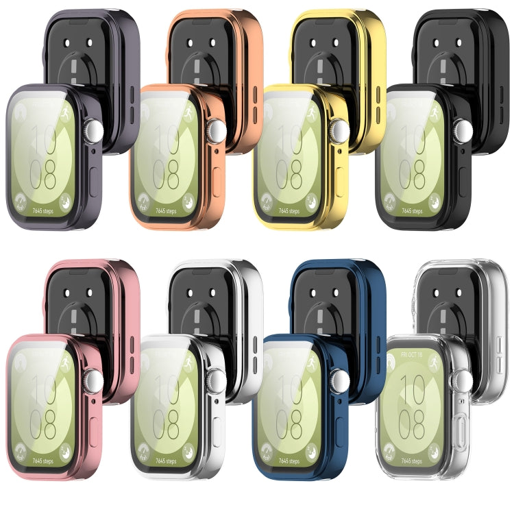 For Huawei Watch Fit 3 Full Coverage TPU Electroplated Watch Protective Case(Midnight Blue) - Watch Cases by PMC TechLife | Online Shopping South Africa | PMC TechLife | Buy Now Pay Later Mobicred