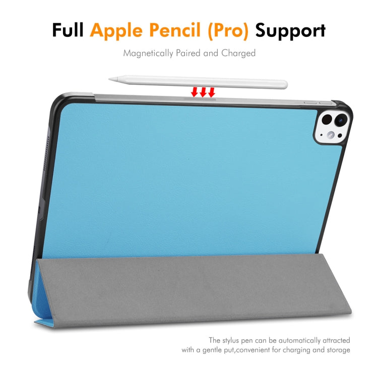 For iPad Pro 13 2024 ENKAY Tri-fold Custer Texture Platic Leather Smart Tablet Case(Dark Green) - free shipping - PMC TechLife - Order now!