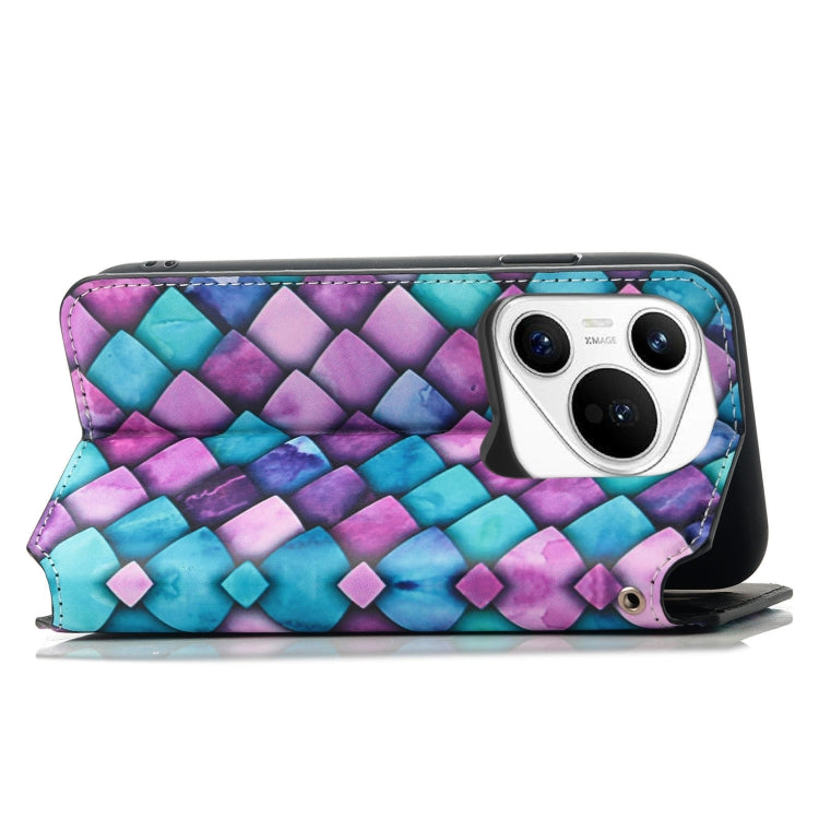 For Huawei Pura 70 CaseNeo Colorful Magnetic Leather Phone Case(Purple Scales) - Huawei Cases by PMC Jewellery | Online Shopping South Africa | PMC Jewellery | Buy Now Pay Later Mobicred