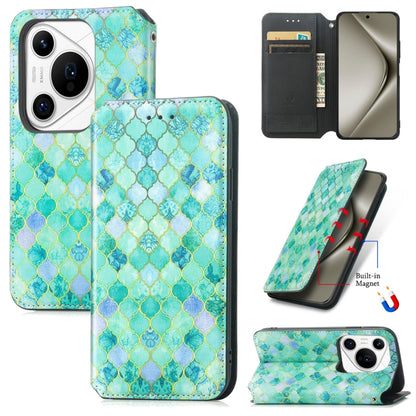 For Huawei Pura 70 Ultra CaseNeo Colorful Magnetic Leather Phone Case(Emerald) - Huawei Cases by PMC Jewellery | Online Shopping South Africa | PMC Jewellery | Buy Now Pay Later Mobicred