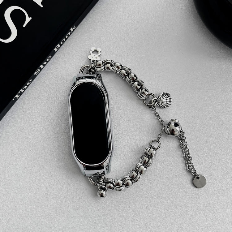 For Xiaomi Mi Band 7 Beaded Bracelet Metal Watch Band(Silver+Single Bead) - free shipping - PMC TechLife - Order now!