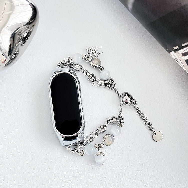 For Xiaomi Mi Band 8 Crystal Beaded Onyx Watch Band(Silver+Butterfly) - free shipping - PMC TechLife - Order now!