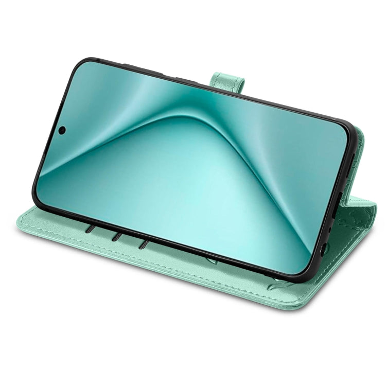For Huawei Pura 70 Cat and Dog Embossed Leather Phone Case(Green) - Huawei Cases by PMC Jewellery | Online Shopping South Africa | PMC Jewellery | Buy Now Pay Later Mobicred