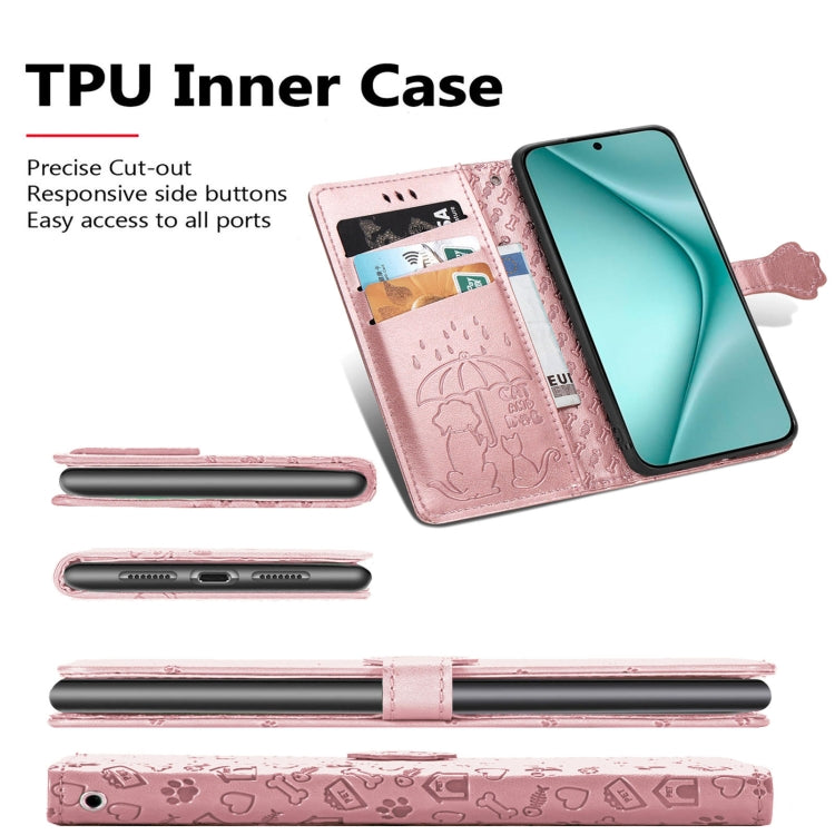 For Huawei Pura 70 Pro Cat and Dog Embossed Leather Phone Case(Green) - Huawei Cases by PMC Jewellery | Online Shopping South Africa | PMC Jewellery | Buy Now Pay Later Mobicred