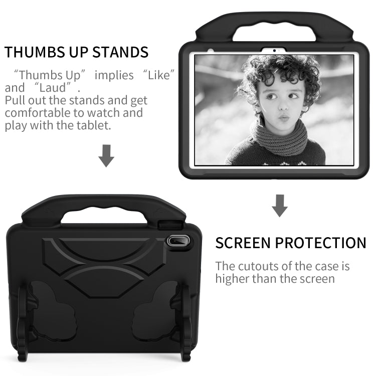 For iPad Air 11 2025 / 2024 Children EVA Shockproof Tablet Case with Thumb Bracket(Black) - iPad Air 11 2025 / 2024 Cases by PMC TechLife | Online Shopping South Africa | PMC TechLife | Buy Now Pay Later Mobicred