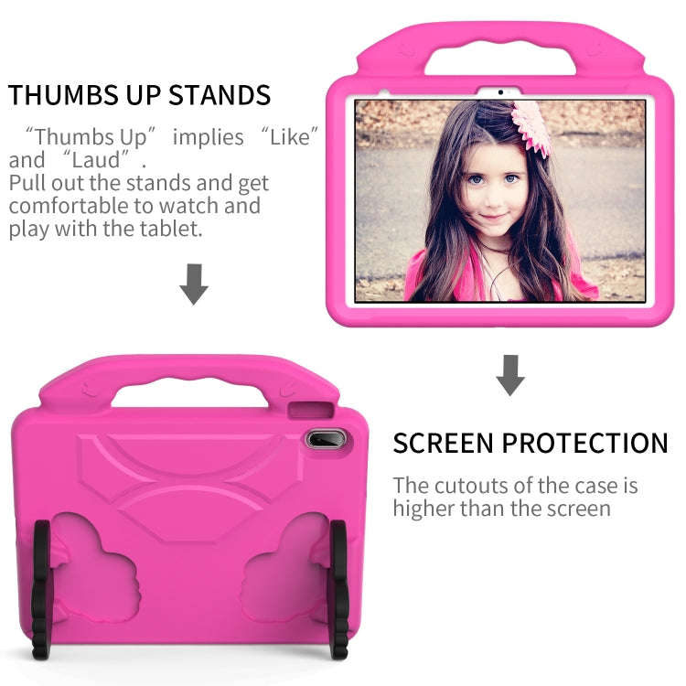 For iPad Air 11 2025 / 2024 Children EVA Shockproof Tablet Case with Thumb Bracket(RoseRed) - free shipping - PMC TechLife - Order now!