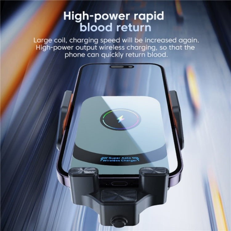X16 Car Smart Sensor Phone Holder Magnetic Phone Mount Automatic Wireless Charger(Tarnish) - Car Charger by PMC TechLife | Online Shopping South Africa | PMC TechLife | Buy Now Pay Later Mobicred