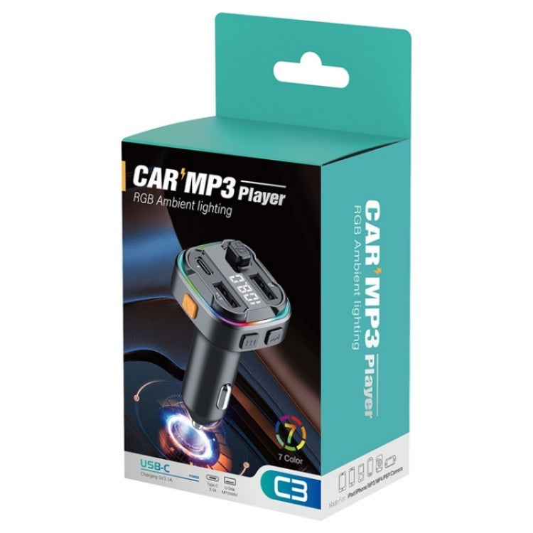 C3 Dual USB Car Charger Bluetooth Hands-free Call Adapter FM Transmitter Car MP3 Music Player - Car Charger by PMC TechLife | Online Shopping South Africa | PMC TechLife | Buy Now Pay Later Mobicred