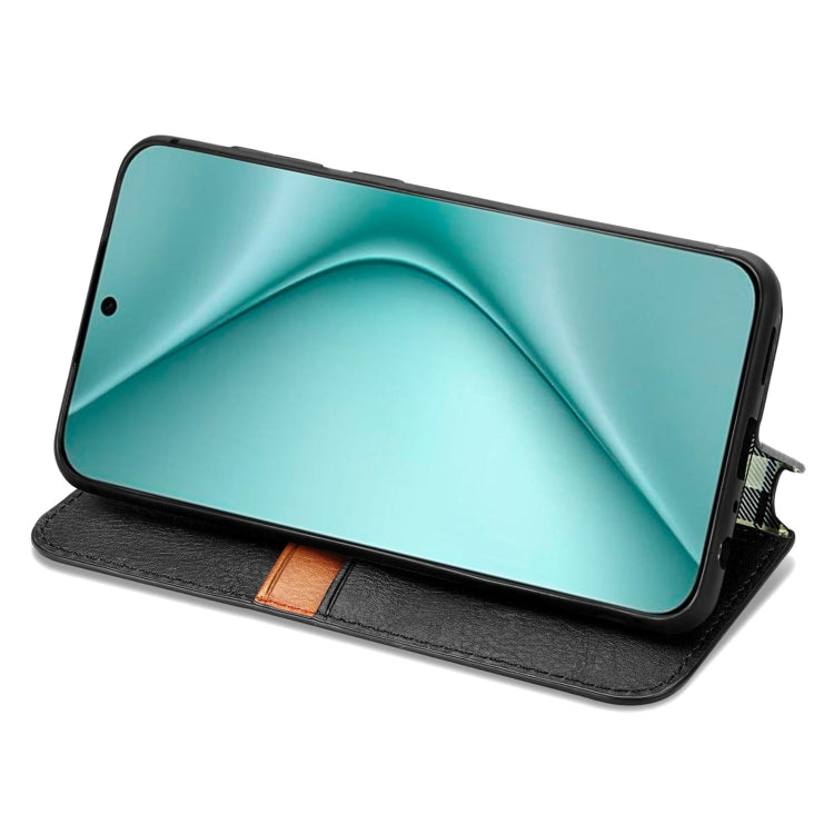 For Huawei Pura 70 Pro Cubic Grid Pressed Magnetic Leather Phone Case(Black) - free shipping - PMC Jewellery - Order now!